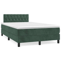 Letto a Molle con Materasso e LED Verde Scuro 120x190cm Vellutocod mxl 115367