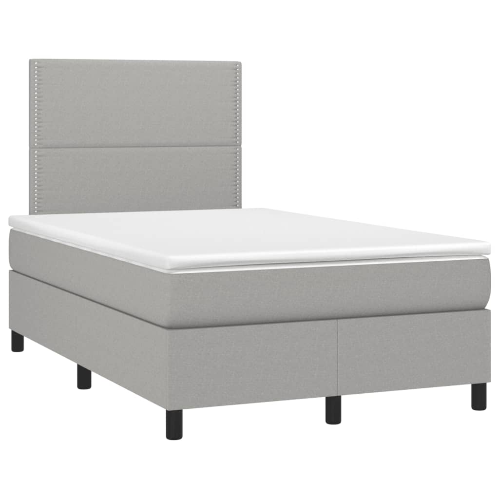 Letto a Molle Materasso e LED Grigio Chiaro 120x190 cm Tessuto 3270190