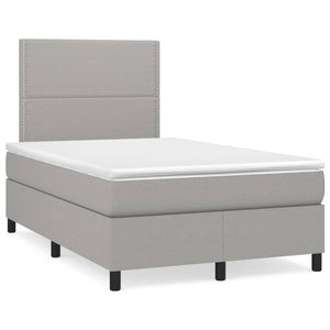 Letto a Molle Materasso e LED Grigio Chiaro 120x190 cm Tessuto 3270190