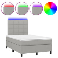 Letto a Molle Materasso e LED Grigio Chiaro 120x190 cm Tessutocod mxl 115354