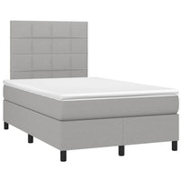 Letto a Molle Materasso e LED Grigio Chiaro 120x190 cm Tessutocod mxl 115354