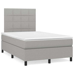 Letto a Molle Materasso e LED Grigio Chiaro 120x190 cm Tessutocod mxl 115354