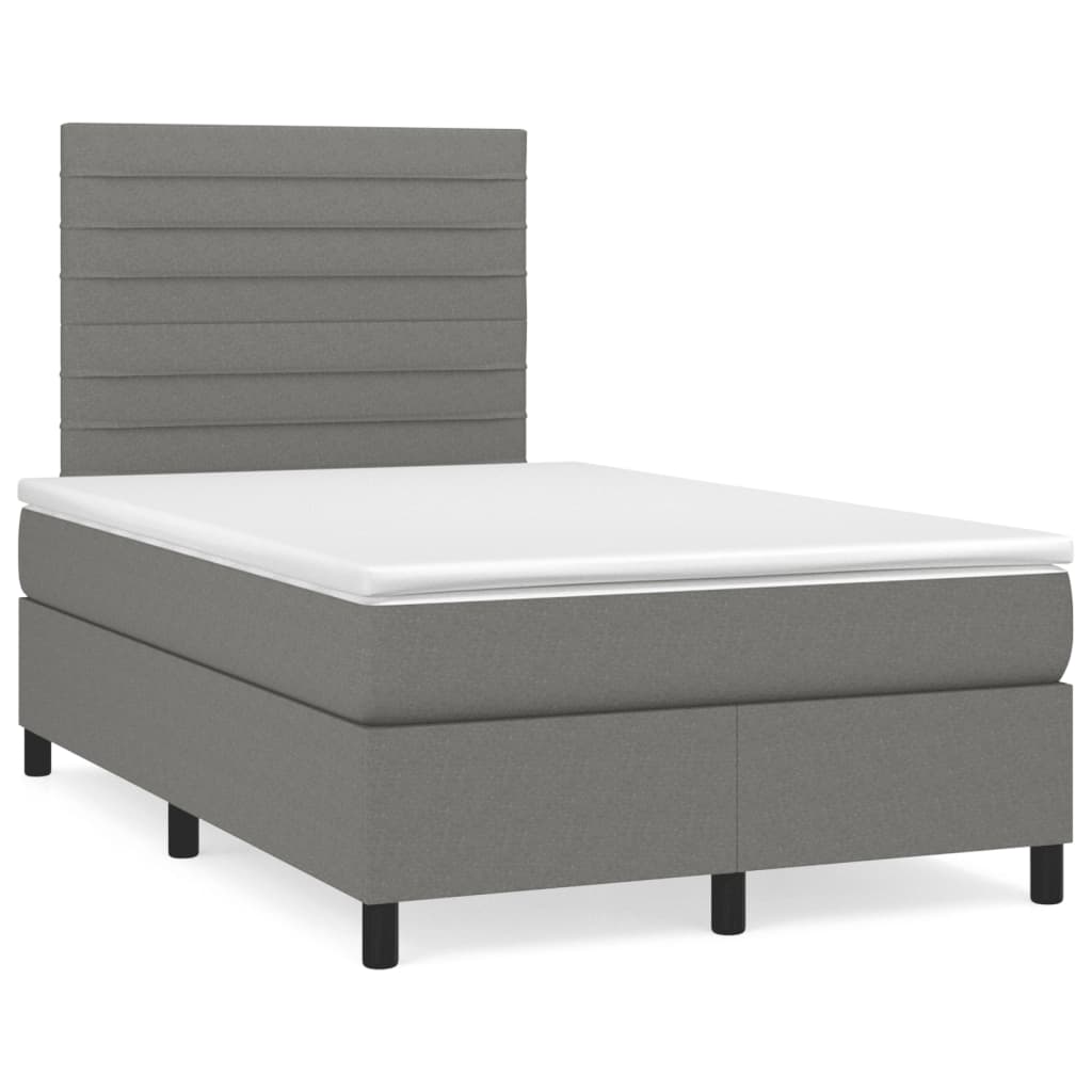 Letto a Molle Materasso e LED Grigio Scuro 120x190cm in Tessutocod mxl 115358