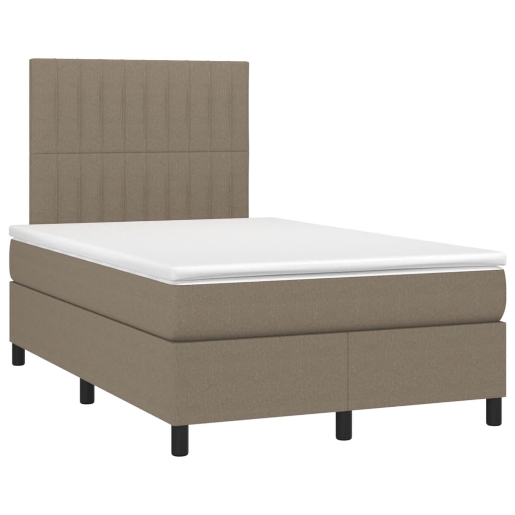 Letto a Molle con Materasso e LED Tortora 120x190 cm in Tessuto 3270215