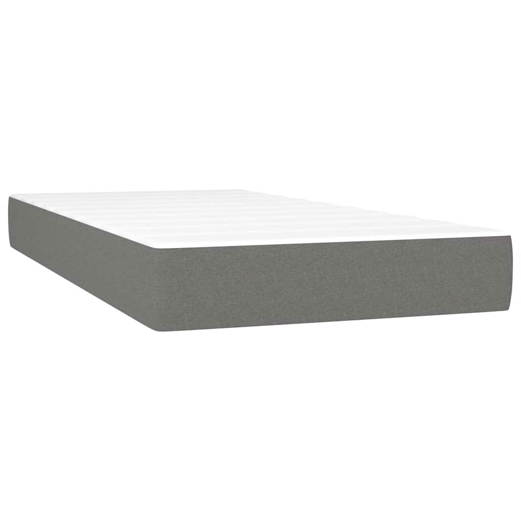 Letto a Molle Materasso e LED Grigio Scuro 120x190cm in Tessuto 3270233