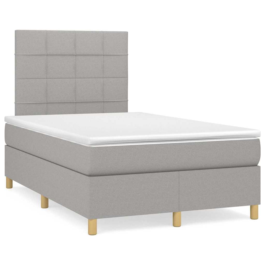 Letto a Molle Materasso e LED Grigio Chiaro 120x190 cm Tessuto 3270246
