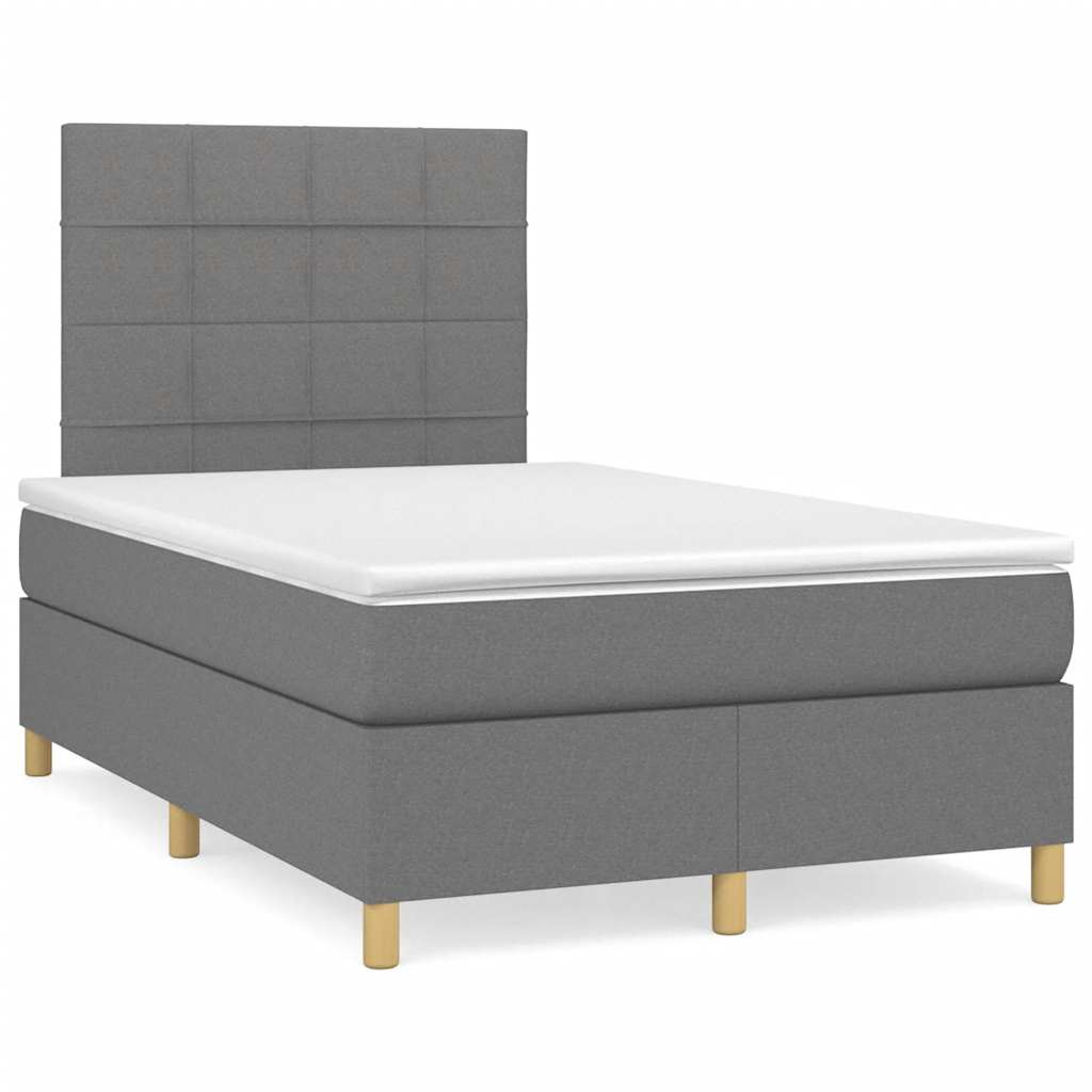 Letto a Molle Materasso e LED Grigio Scuro 120x190cm in Tessutocod mxl 116031