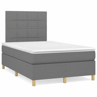 Letto a Molle Materasso e LED Grigio Scuro 120x190cm in Tessutocod mxl 116031