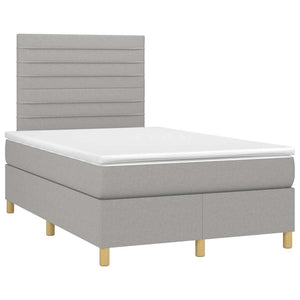 Letto a Molle Materasso e LED Grigio Chiaro 120x190 cm Tessutocod mxl 115494