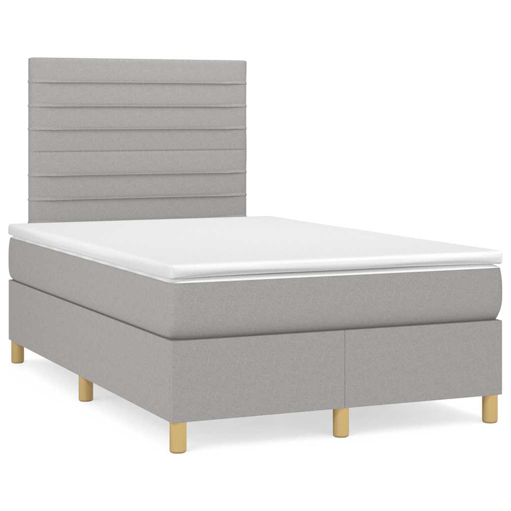Letto a Molle Materasso e LED Grigio Chiaro 120x190 cm Tessutocod mxl 115494