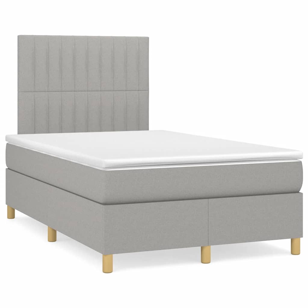 Letto a Molle Materasso e LED Grigio Chiaro 120x190 cm Tessuto 3270260