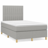 Letto a Molle Materasso e LED Grigio Chiaro 120x190 cm Tessuto 3270260