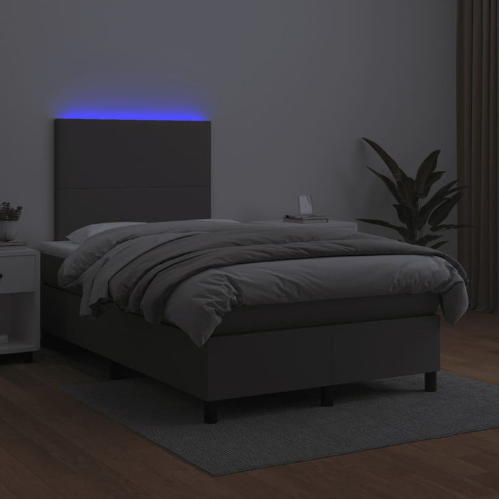 Giroletto Molle con Materasso e LED Grigio 120x190cm Similpelle 3270285