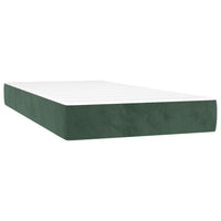 Letto a Molle con Materasso e LED Verde Scuro 120x190cm Velluto 3270314