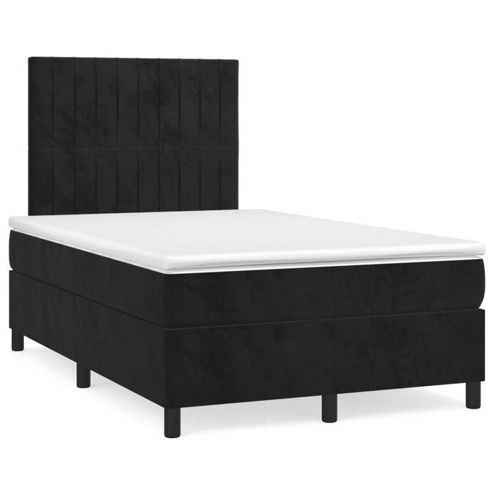 Letto a Molle con Materasso e LED Nero 120x190 cm in Velluto 3270325