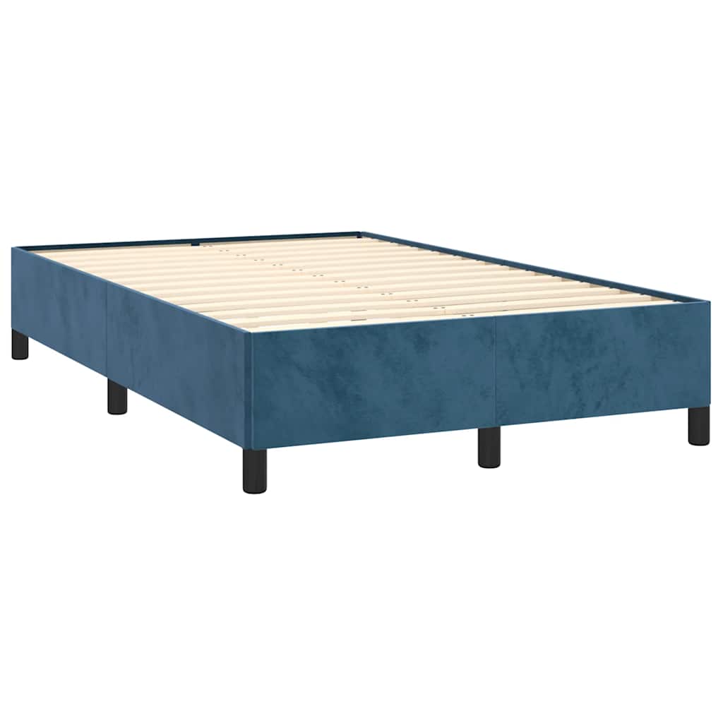 Letto a Molle Materasso e LED Blu Scuro 120x190 cm in Velluto 3270327