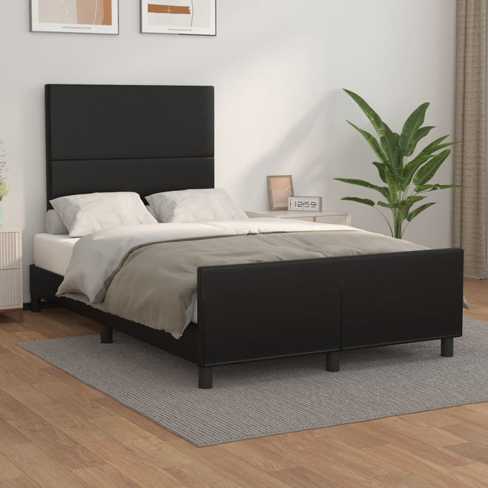 Giroletto senza Materasso-Struttura Letto Nero 120x190 cm Similpelle 108171