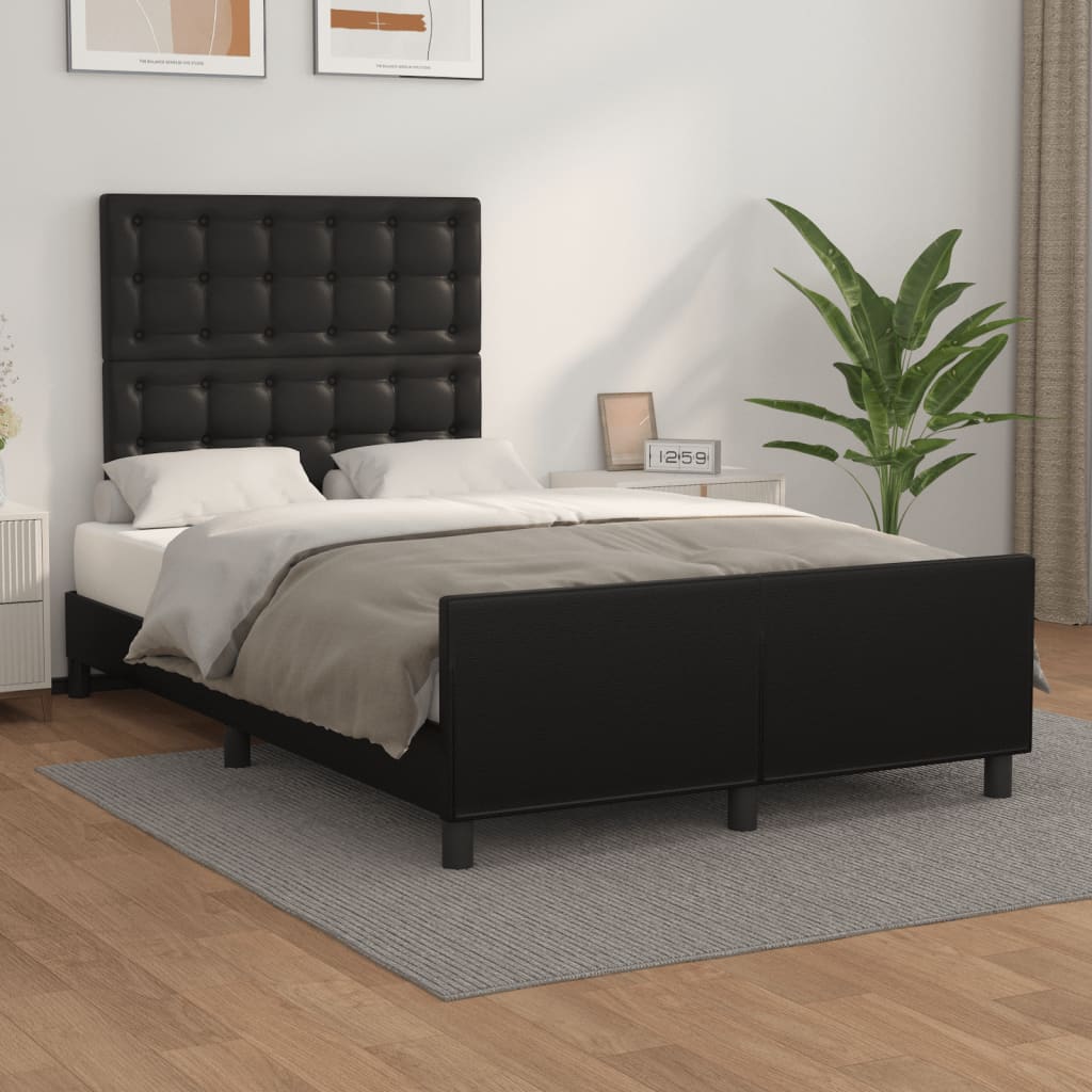 Giroletto senza Materasso-Struttura Letto Nero 120x190 cm Similpelle 669969