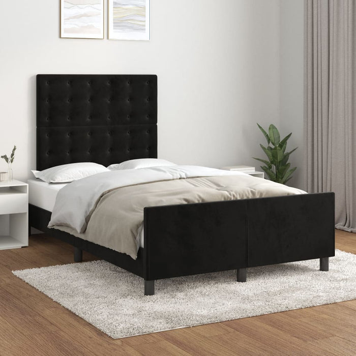 Giroletto senza Materasso-Struttura Letto Nero 120x190 cm Velluto 139189