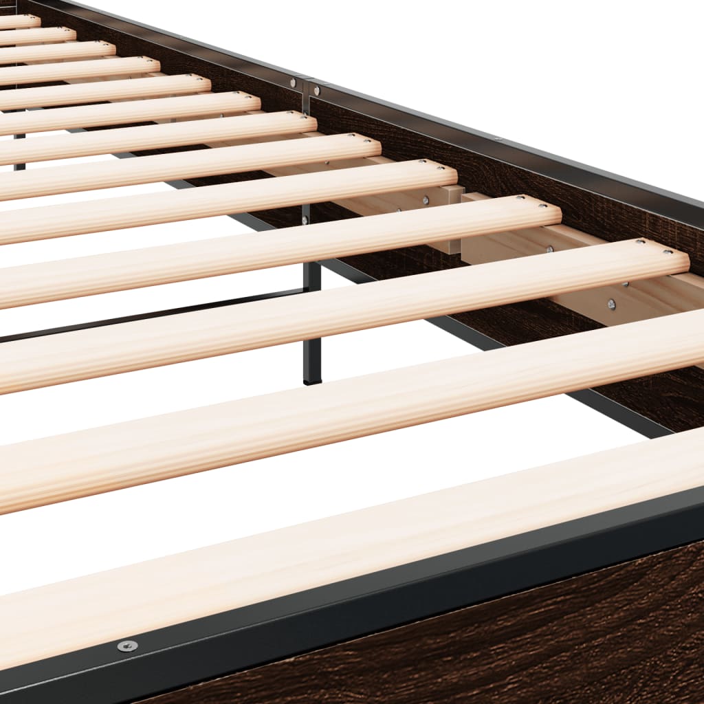 Giroletto Rovere Marrone 100x200 cm Legno Multistrato e Metallo 845526