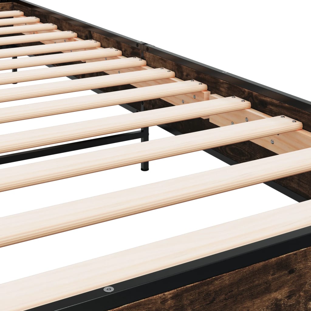 Giroletto Rovere Fumo 90x200 cm in Legno Multistrato e Metallo 845584