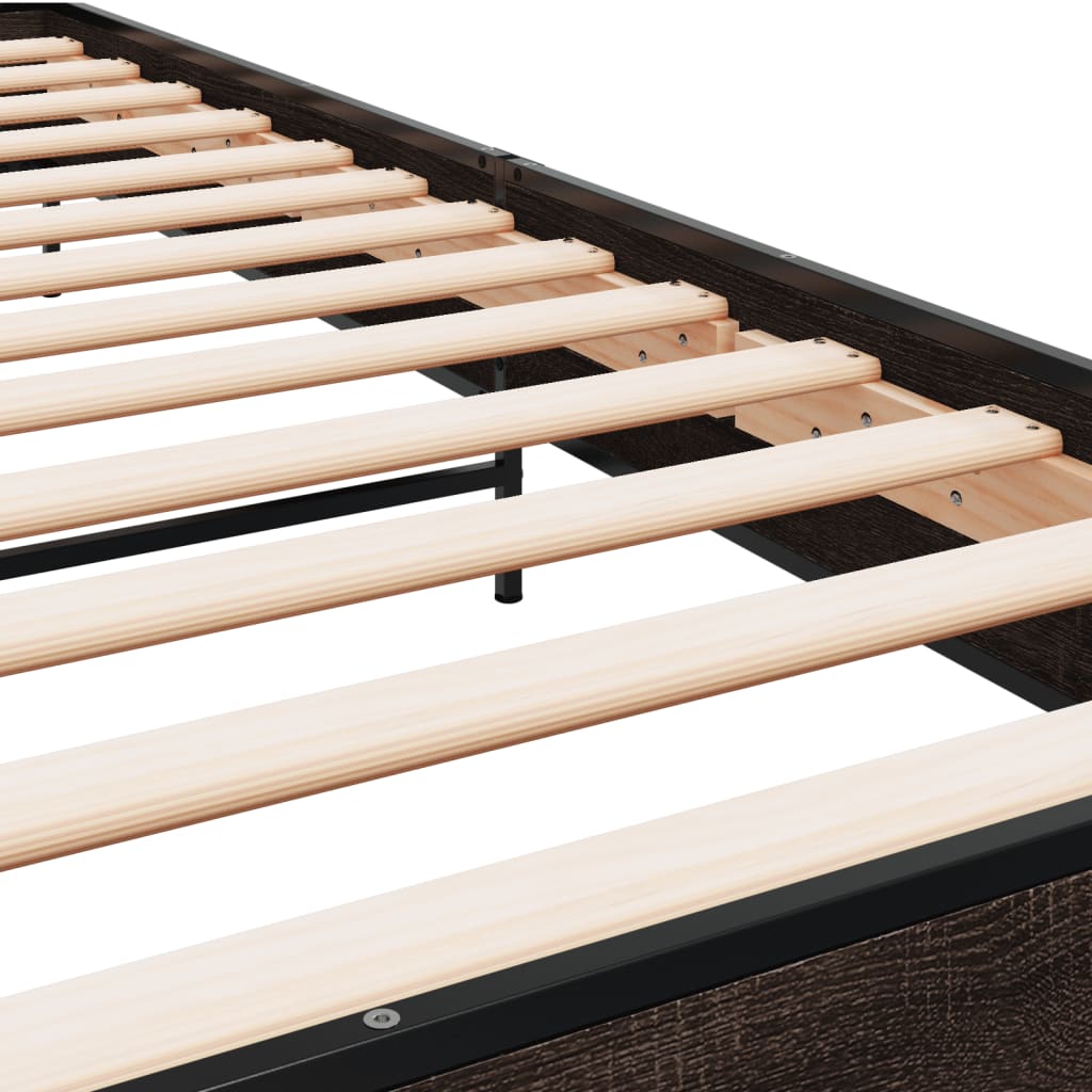 Giroletto Rovere Marrone 90x200 cm Legno Multistrato e Metallo 845586