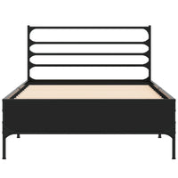 Giroletto Nero 100x200 cm in Legno Multistrato e Metallo 845587