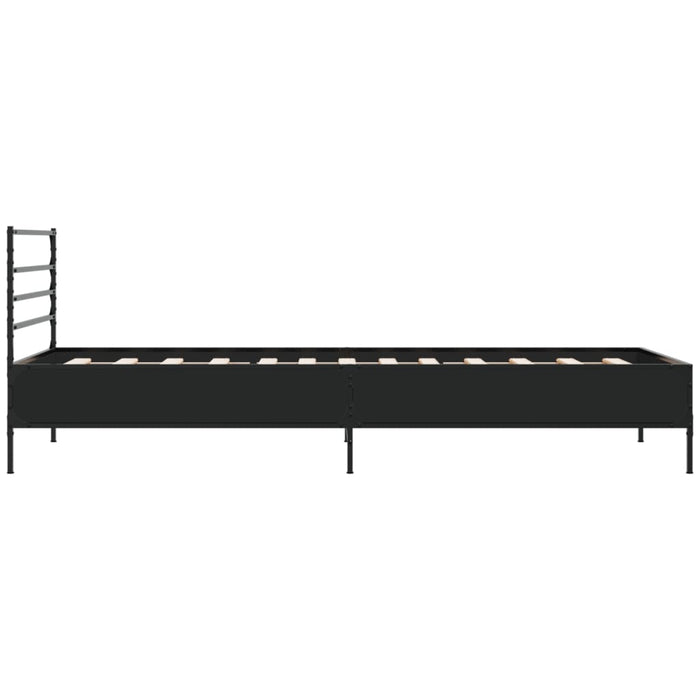 Giroletto-Struttura Letto Nero 100x200 cm in Legno Multistrato e Metallo 486756