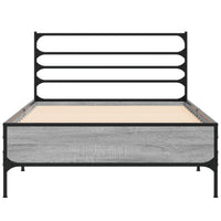 Giroletto Grigio Sonoma 75x190cm in Legno Multistrato e Metallo 845625