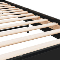 Giroletto Nero 90x190 cm in Legno Multistrato e Metallo 845627