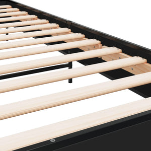 Giroletto Nero 90x190 cm in Legno Multistrato e Metallo 845627