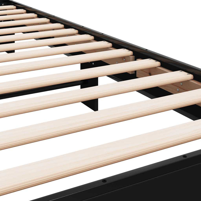 Giroletto Nero 75x190 cm in Legno Multistrato e Metallo 845812