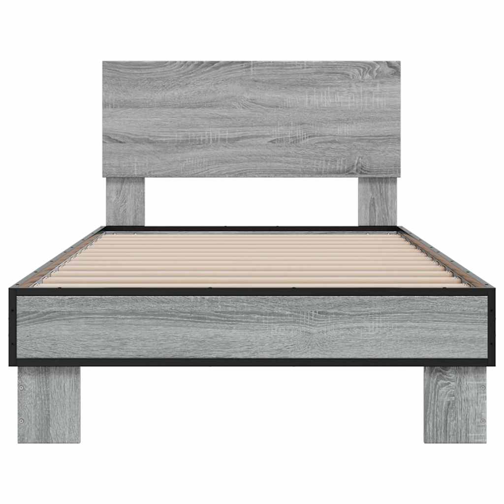 Giroletto Grigio Sonoma 75x190cm in Legno Multistrato e Metallo 845815