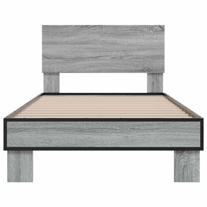 Giroletto Grigio Sonoma 75x190cm in Legno Multistrato e Metallo 845815
