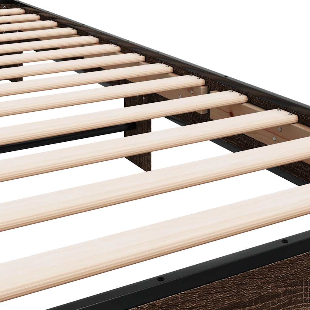 Giroletto Rovere Marrone 90x190 cm Legno Multistrato e Metallo 845821