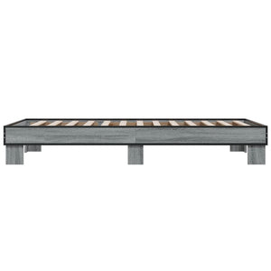 Giroletto Grigio Sonoma 100x200 cm Legno Multistrato e Metallo 845870