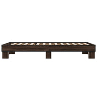 Giroletto-Struttura Letto Rovere Marrone 100x200 cm Legno Multistrato e Metallo 710924