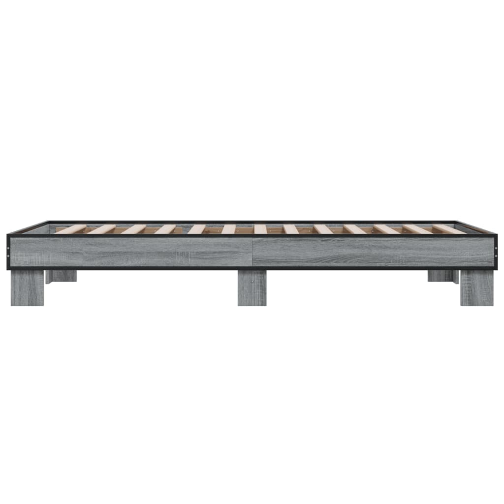 Giroletto Grigio Sonoma 90x200 cm Legno Multistrato e Metallo 845875