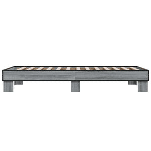 Giroletto Grigio Sonoma 90x200 cm Legno Multistrato e Metallo 845875