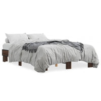Giroletto-Struttura Letto Rovere Marrone 140x190cm in Legno Multistrato Metallo 767444