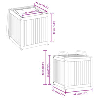 Cassa da Esterno per Cuscini 45x45x45/53cm in Legno e Acciaio