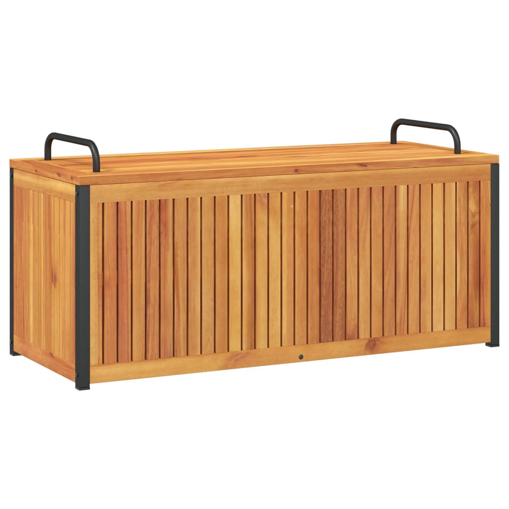 vidaXL Scatola Cuscini da Esterno 110x45x42/53 cm Legno Acacia/Acciaio