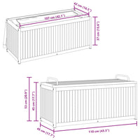 vidaXL Scatola Cuscini da Esterno 110x45x42/53 cm Legno Acacia/Acciaio