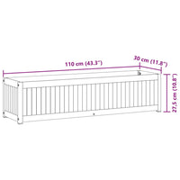 Fioriera rialzata per aiuola terrazza giardino 110 x 30 x 275 cm legno massello di acacia e acciaio marrone 02_0037323