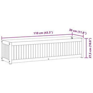 Fioriera rialzata per aiuola terrazza giardino 110 x 30 x 275 cm legno massello di acacia e acciaio marrone 02_0037323