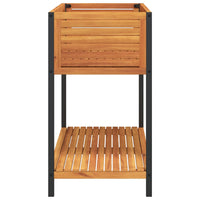 Fioriera con Ripiano 110x45x80 cm in Legno Acacia e Acciaio