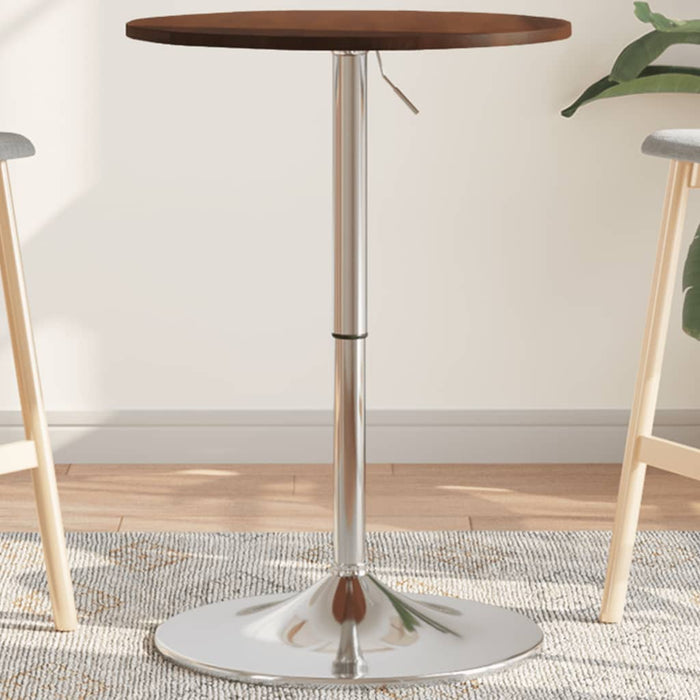 Tavolino da Bar Marrone Scuro Ã˜50x89,5 cm Legno Massello Roverecod mxl 116921