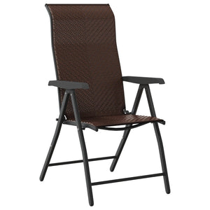 Sedie Pieghevoli da Giardino 4 pz Marroni in Polyrattan 3270608