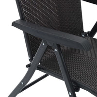 Sedie Pieghevoli da Giardino 4 pz Nere in Polyrattan 3270609