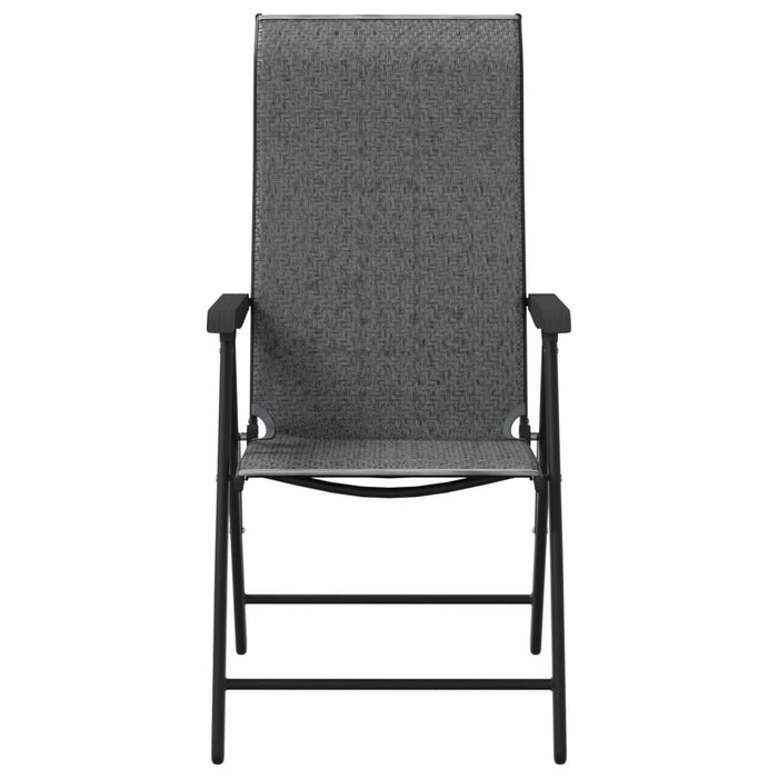 Sedie Pieghevoli da Giardino 4 pz Grigie in Polyrattan 3270610